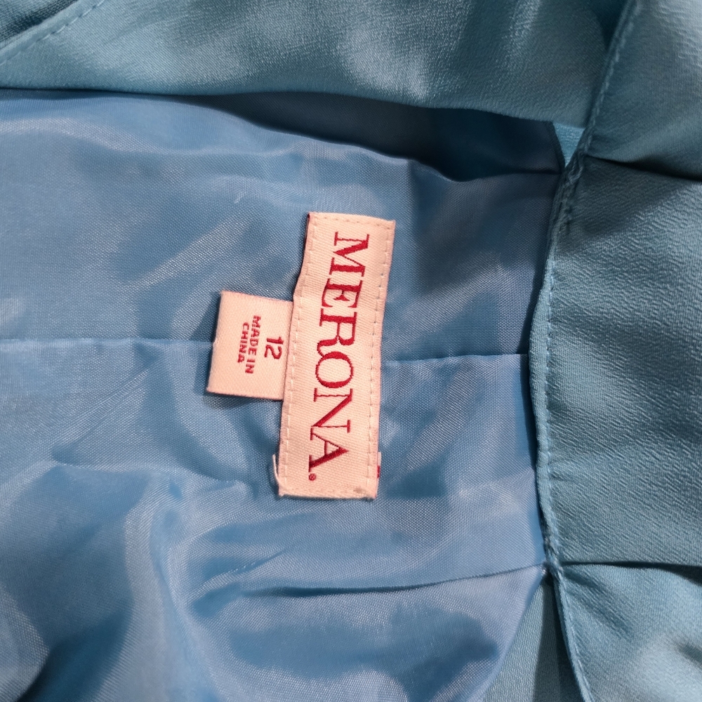 Merona Size 12 Turquoise Sleeveless Halter Shift Dress - Picture 8 of 10